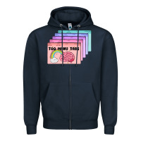 Navy too many tabs Zipper Hoodie - MaliasSmallBusiness