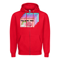 Red too many tabs Zipper Hoodie - MaliasSmallBusiness