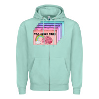 Seafoam too many tabs Zipper Hoodie - MaliasSmallBusiness