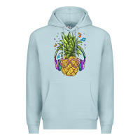 Blue Mist pineapple with headphone Premium Hoodie - BarkalooDesign