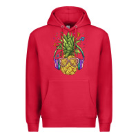 Cardinal pineapple with headphone Premium Hoodie - BarkalooDesign