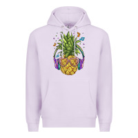 Lilac pineapple with headphone Premium Hoodie - BarkalooDesign