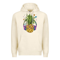 Tofu pineapple with headphone Premium Hoodie - BarkalooDesign