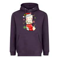 Plum christmas cat in Heavyweight Hoodie - MaliasSmallBusiness