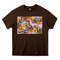 Chocolate Brown Baby monkey flowers Heavy Core Tee - Artiststas