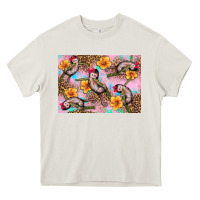 Cream Baby monkey flowers Heavy Core Tee - Artiststas