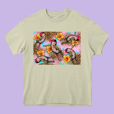 Baby Monkey Flowers Heavy Core Tee Designed By Artiststas