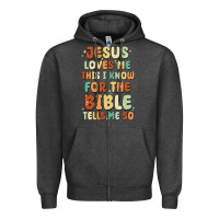 Charcoal Heather jesus loves me this i know for the bible tells me Zipper Hoodie - MaliasSmallBusiness
