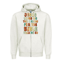 Oatmeal Heather jesus loves me this i know for the bible tells me Zipper Hoodie - MaliasSmallBusiness