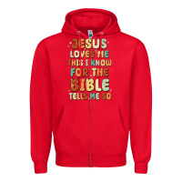 Red jesus loves me this i know for the bible tells me Zipper Hoodie - MaliasSmallBusiness