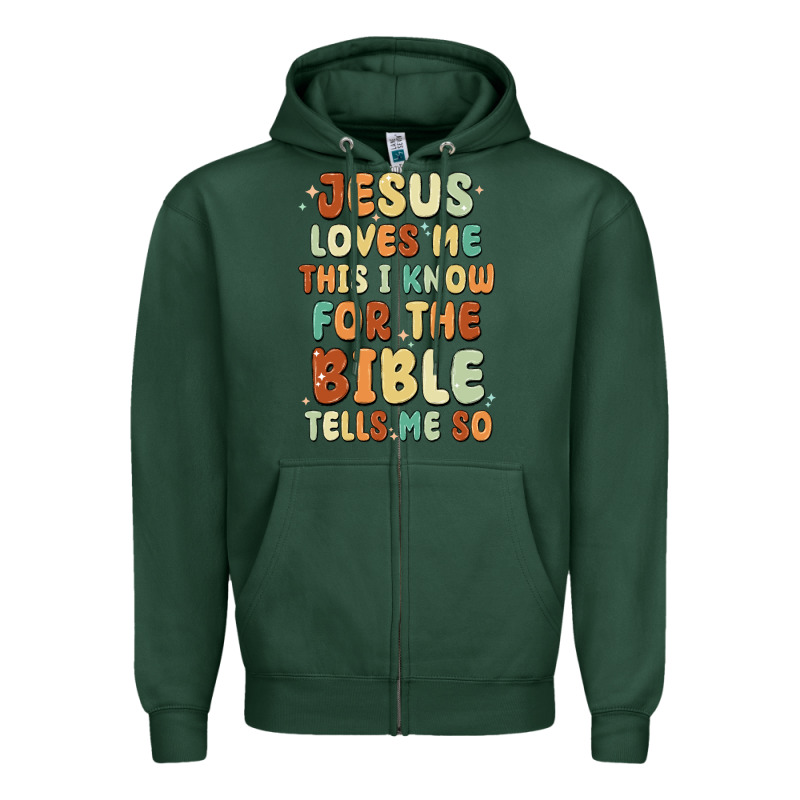 Jesus Loves Me This I Know For The Bible Tells Me Zipper Hoodie by MaliasSmallBusiness | Teevron