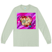 Matcha valentines day playing cards and pearl watercolor Long Sleeve Tee - AdoDesignShop