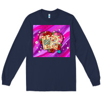 Navy valentines day playing cards and pearl watercolor Long Sleeve Tee - AdoDesignShop