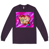 Plum valentines day playing cards and pearl watercolor Long Sleeve Tee - AdoDesignShop