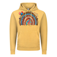 Vintage Mustard American rainbow Vintage Hoodie - Neo Western
