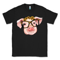 Black sunflowers with pig Classic Tee - RanaPortraitStore