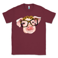 Burgundy sunflowers with pig Classic Tee - RanaPortraitStore