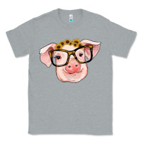 Heather Grey sunflowers with pig Classic Tee - RanaPortraitStore
