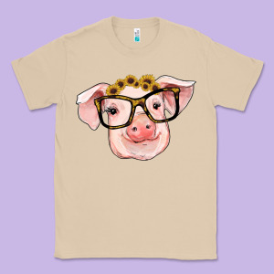 Sunflowers With Pig Classic Tee Designed By Ranaportraitstore