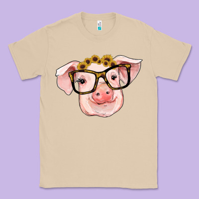 Sunflowers With Pig Classic Tee Designed By Ranaportraitstore