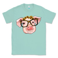 Seafoam sunflowers with pig Classic Tee - RanaPortraitStore