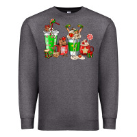 Charcoal Heather Elf coffee cups Premium Sweatshirt - NancyCooperArtShop