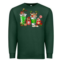 Sports Green Elf coffee cups Premium Sweatshirt - NancyCooperArtShop
