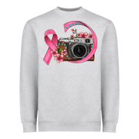 Heather Grey floral cancer ribbon vintage camera Heavyweight Sweatshirt - FaDigitalArtStudio