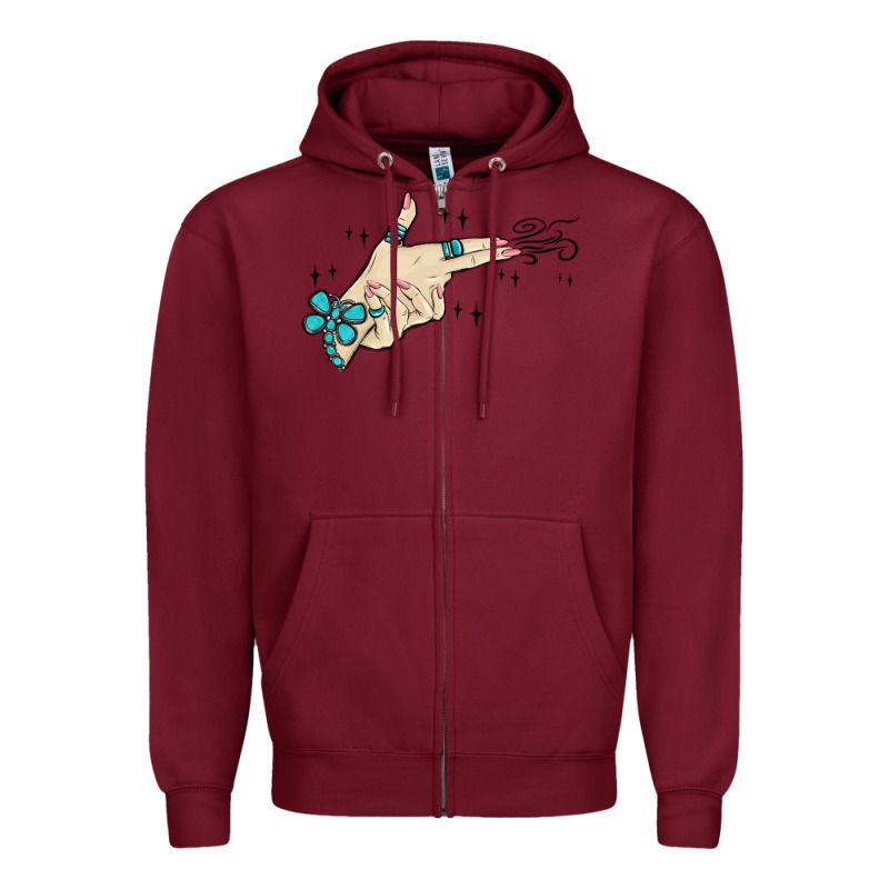 Western Turquoise Gun Hand Zipper Hoodie by MaliasSmallBusiness | Teevron