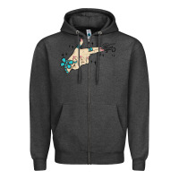 Charcoal Heather western turquoise gun hand Zipper Hoodie - MaliasSmallBusiness