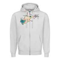 Dove Grey western turquoise gun hand Zipper Hoodie - MaliasSmallBusiness
