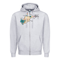 Heather Grey western turquoise gun hand Zipper Hoodie - MaliasSmallBusiness