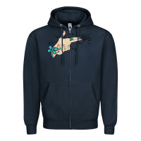 Navy western turquoise gun hand Zipper Hoodie - MaliasSmallBusiness