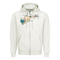 Oatmeal Heather western turquoise gun hand Zipper Hoodie - MaliasSmallBusiness