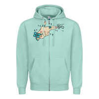 Seafoam western turquoise gun hand Zipper Hoodie - MaliasSmallBusiness