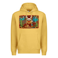 Antique Gold western christmas reindeer with background Premium Hoodie - Jasminsmagicworld