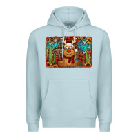 Blue Mist western christmas reindeer with background Premium Hoodie - Jasminsmagicworld