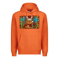 Carrot western christmas reindeer with background Premium Hoodie - Jasminsmagicworld