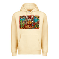 Pina Colada western christmas reindeer with background Premium Hoodie - Jasminsmagicworld