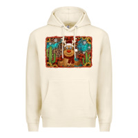 Tofu western christmas reindeer with background Premium Hoodie - Jasminsmagicworld