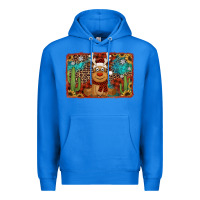True Royal western christmas reindeer with background Premium Hoodie - Jasminsmagicworld