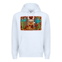 White western christmas reindeer with background Premium Hoodie - Jasminsmagicworld