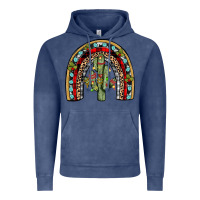 Vintage Denim christmas cactus rainbow Vintage Hoodie - JahusDesignShop