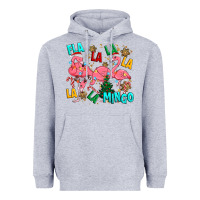 Heather Grey christmas fla la la la la mingo Heavyweight Hoodie - MaliasSmallBusiness