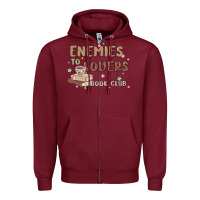 Burgundy enemies to lovers book club Zipper Hoodie - MaliasSmallBusiness