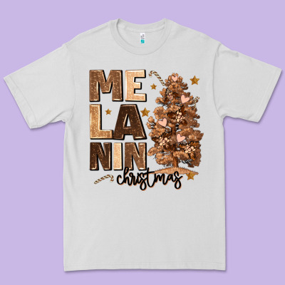 Premium Tee melanin christmas with christmas tree