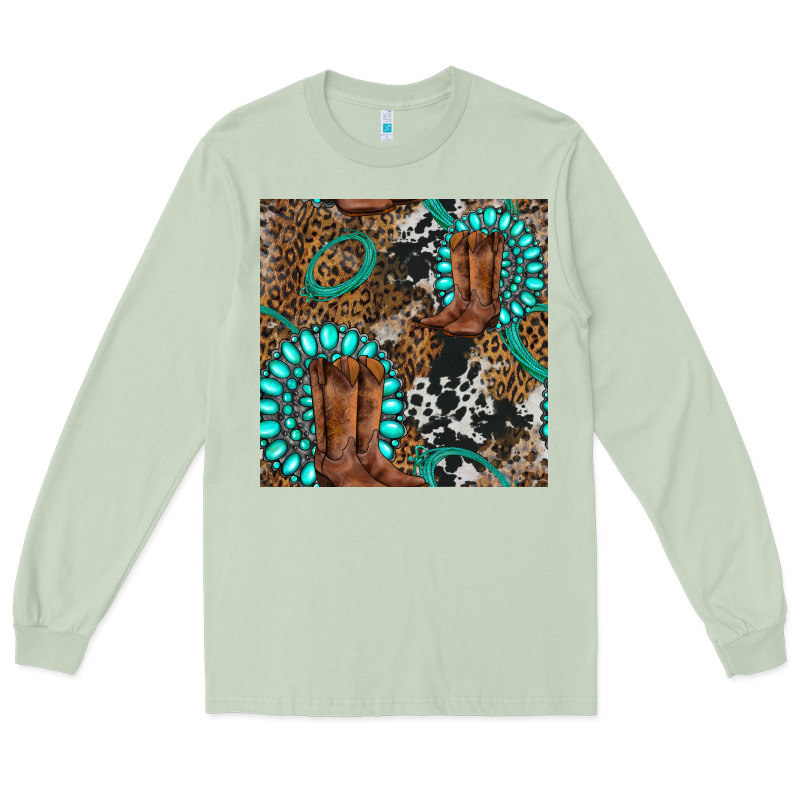 Cowboy Boot And Gemstone Long Sleeve Tee by BundleAndBundleShop | Teevron