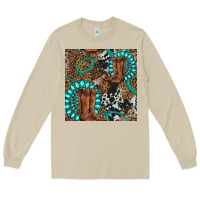 Mushroom cowboy boot and gemstone Long Sleeve Tee - BundleAndBundleShop