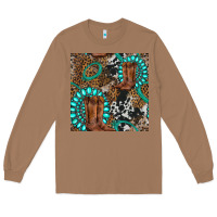 Toasted Coconut cowboy boot and gemstone Long Sleeve Tee - BundleAndBundleShop