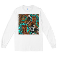 White cowboy boot and gemstone Long Sleeve Tee - BundleAndBundleShop
